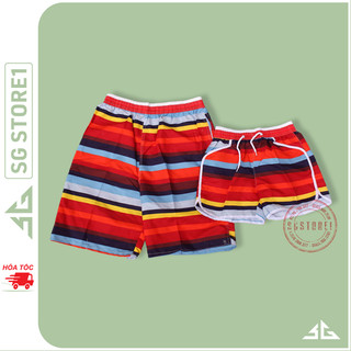 Quần gia đình đi biển nổi bật quần short cặp đôi nam nữ đủ size cho trẻ em chất dày dặn QDB11
