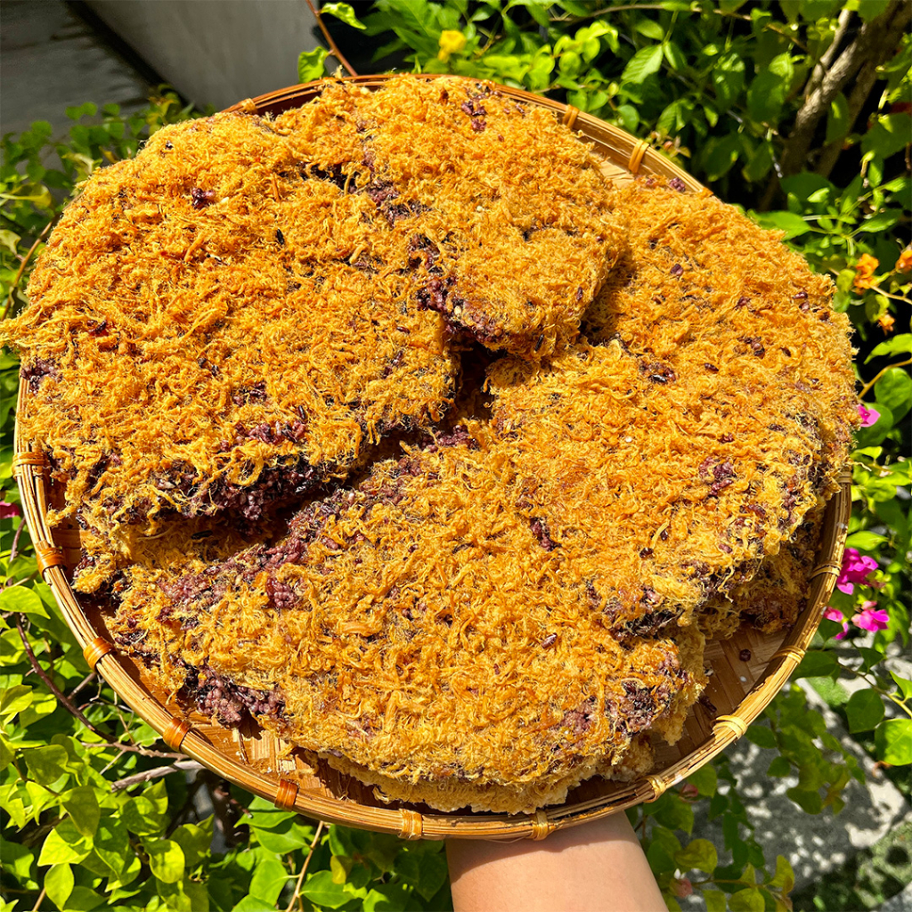 Cơm cháy gạo lứt siêu chà bông - cơm cháy đáy nồi - túi 500gr - bếp chè thái