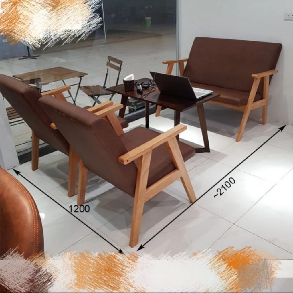 Ghế sofa gỗ thư giãn, sofa đôi dài decor phòng cực xinh - Bảo hành 12 tháng