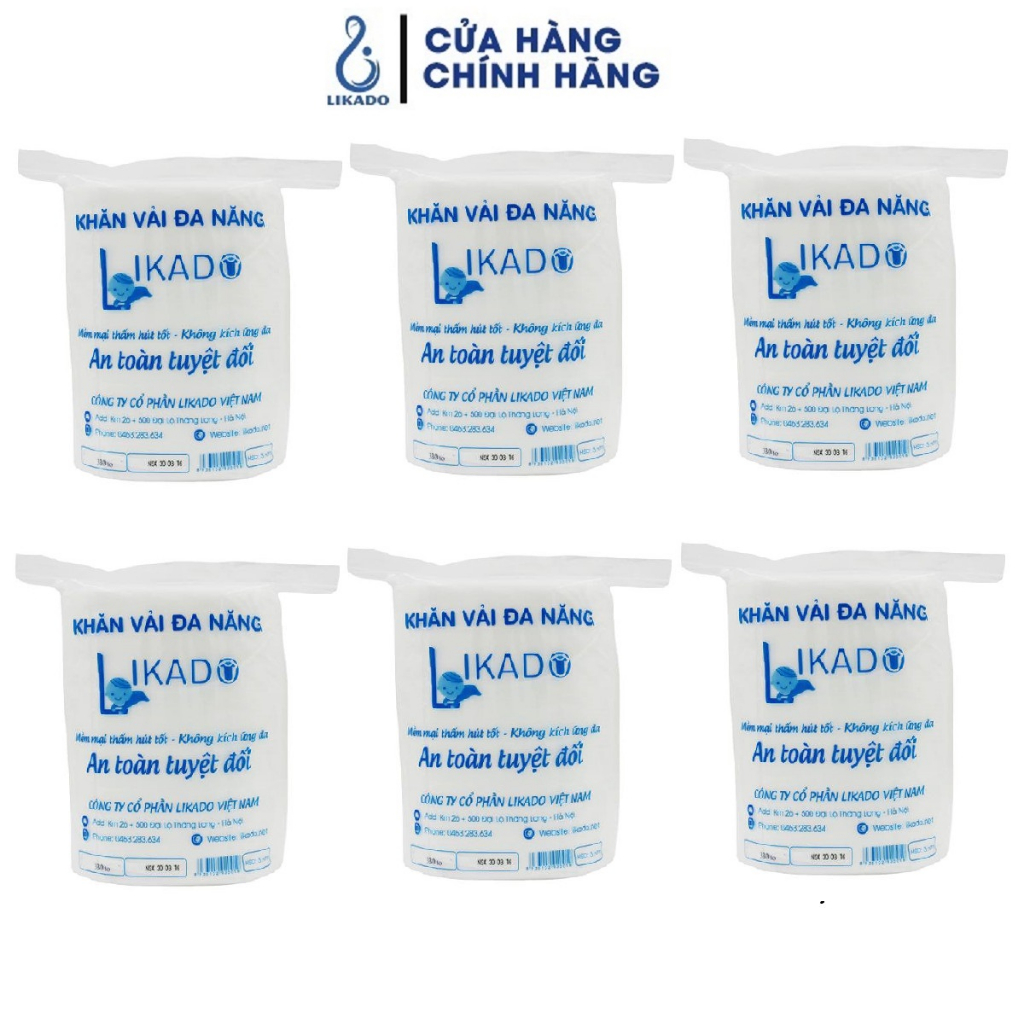 Khăn khô đa năng likado cho bé cuộn to 500g kích thước 18x20cm- 5 cuộn tặng 1