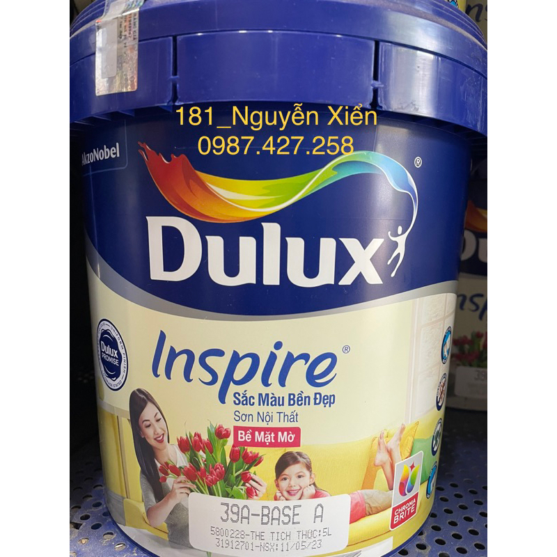 Sơn nước nội thất Dulux Inspire 39A 5Lit bề mặt mờ