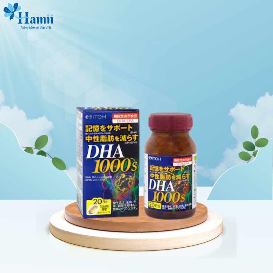 Viên Uống Bổ Não DHA 1000s & EPA Itoh Màu Xanh Dương 120 Viên Nhật Bản