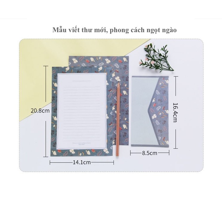 Bộ Phong Bì Và Giấy Viết Thư Phong Cách Ngọt Ngào, Retro Lãng Mạn