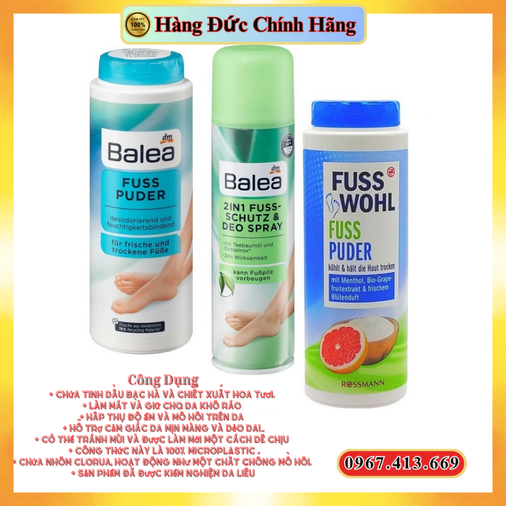 Bột khử mùi hôi chân Balea, hôi giày Balea – Fuss Wohl 100g