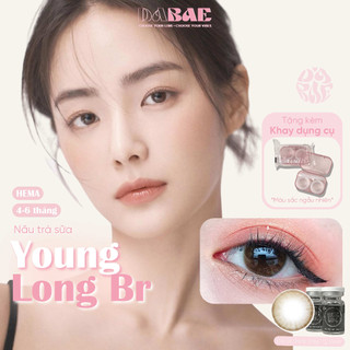 Kính áp tròng Young Long Brown màu nâu trà sữa có độ cận hãng Dabae