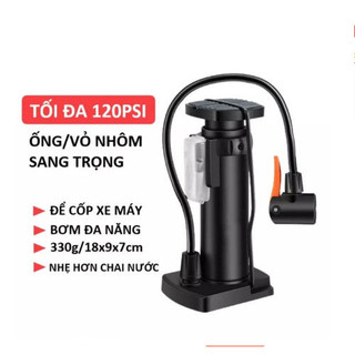Bơm xe máy xe đạp nhỏ gọn Kiotool đầu van đa năng ssr