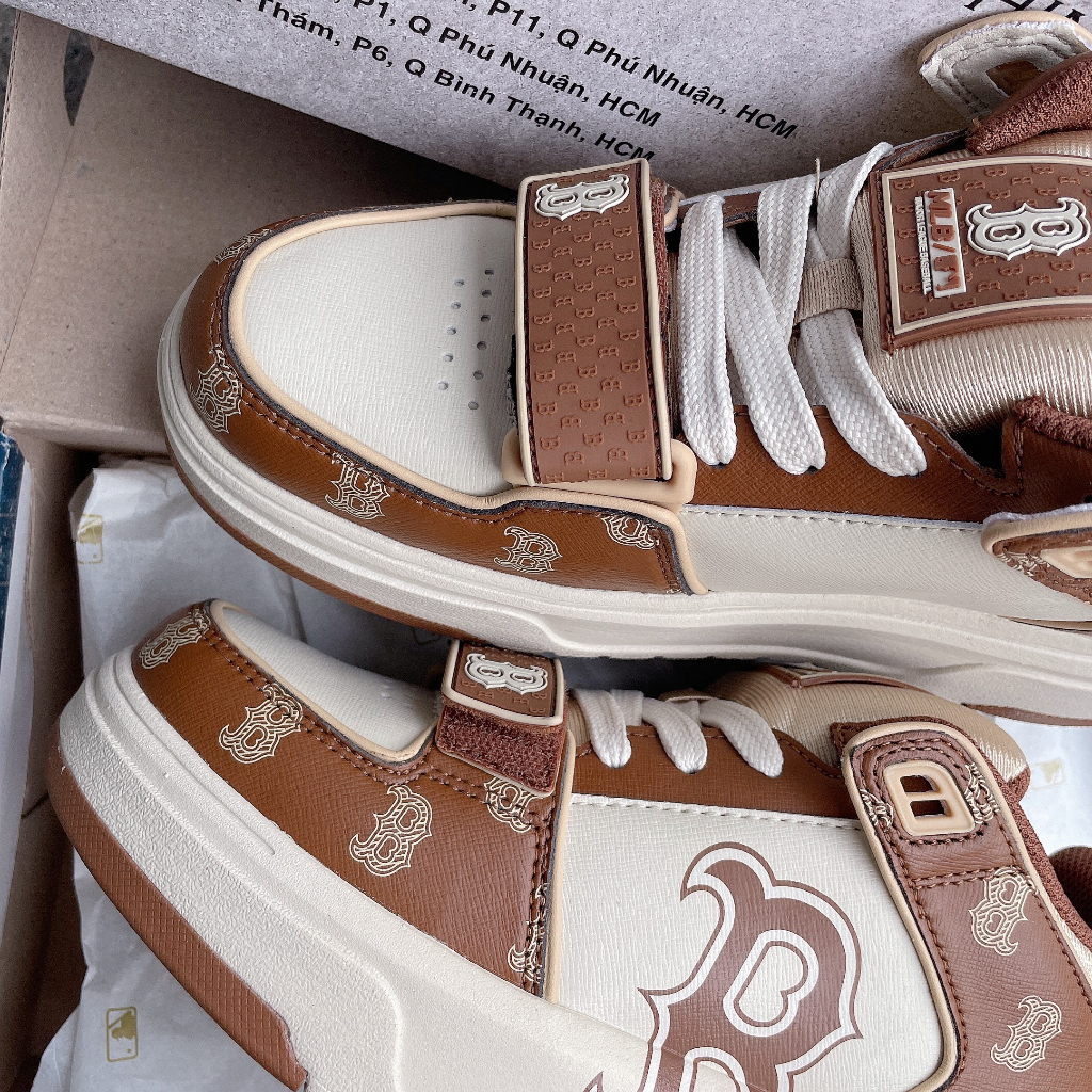 Giày Mlb Chunky Liner Mid Monogram Màu Nâu B Boston - *Brown/White* - Code: 3ASXCLP3N