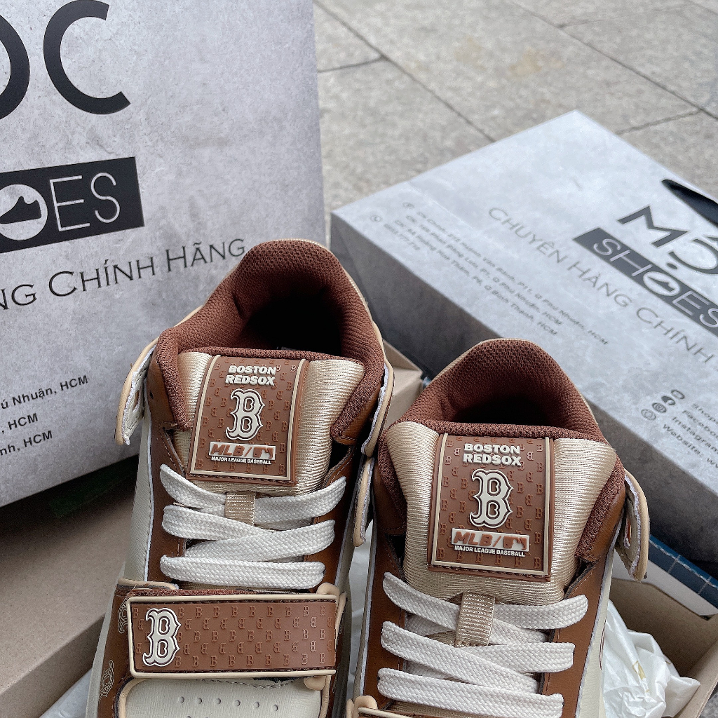 Giày Mlb Chunky Liner Mid Monogram Màu Nâu B Boston - *Brown/White* - Code: 3ASXCLP3N