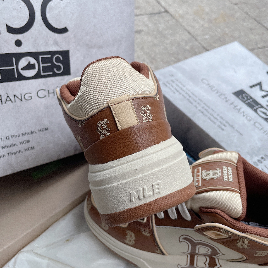 Giày Mlb Chunky Liner Mid Monogram Màu Nâu B Boston - *Brown/White* - Code: 3ASXCLP3N