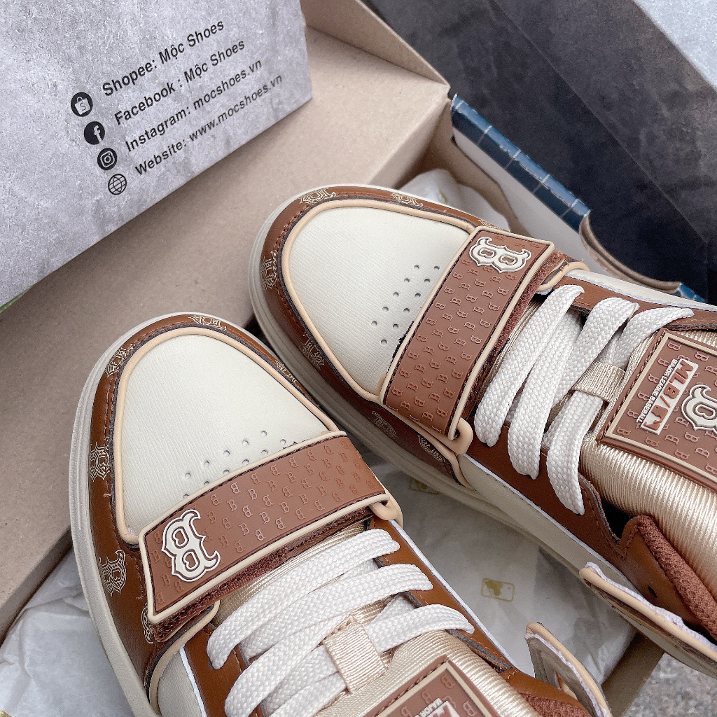 Giày Mlb Chunky Liner Mid Monogram Màu Nâu B Boston - *Brown/White* - Code: 3ASXCLP3N