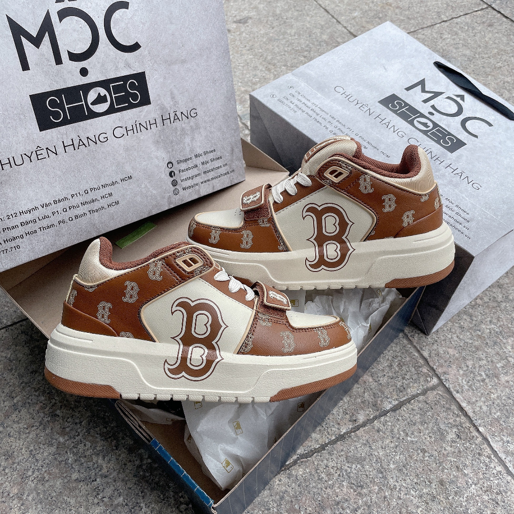 Giày Mlb Chunky Liner Mid Monogram Màu Nâu B Boston - *Brown/White* - Code: 3ASXCLP3N