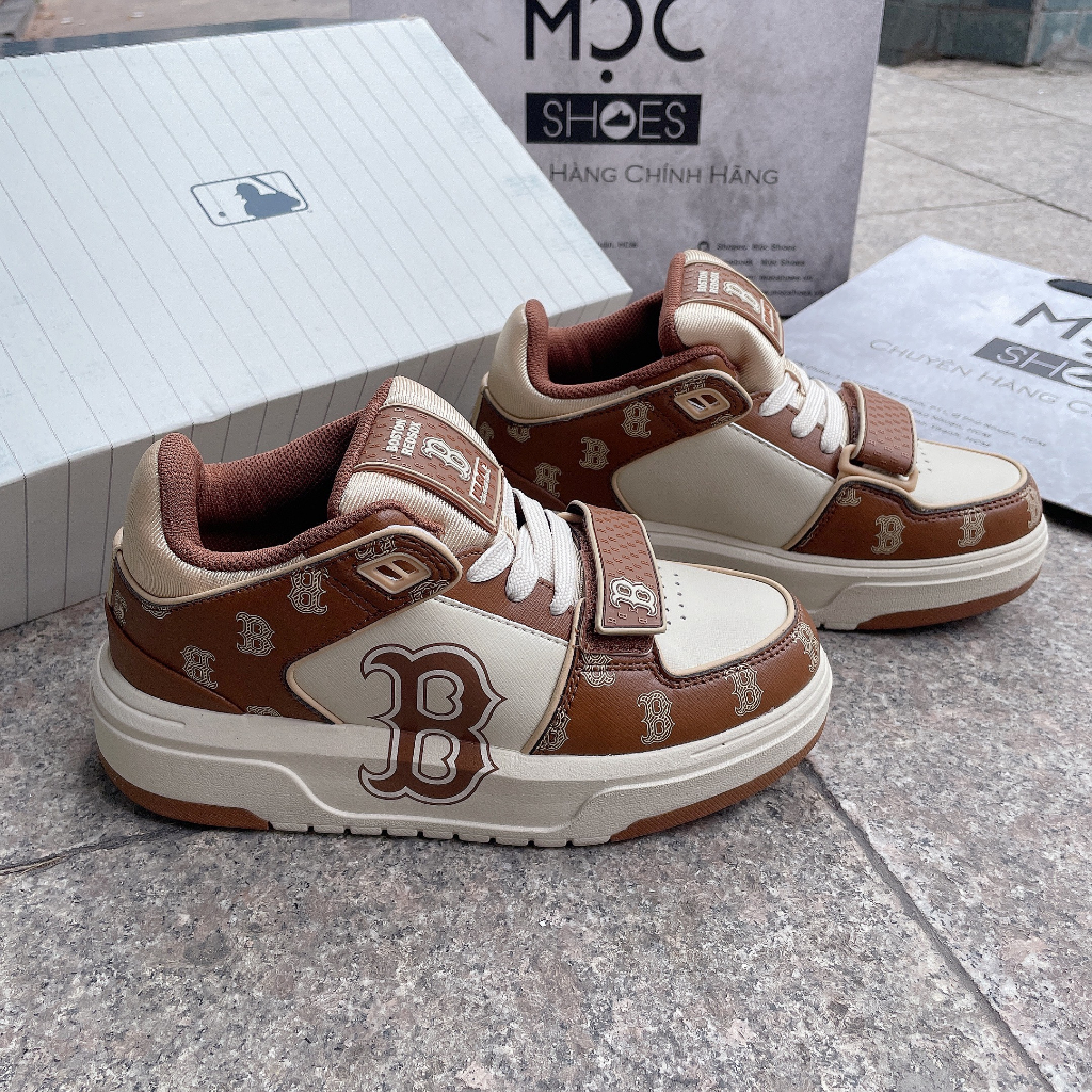 Giày Mlb Chunky Liner Mid Monogram Màu Nâu B Boston - *Brown/White* - Code: 3ASXCLP3N