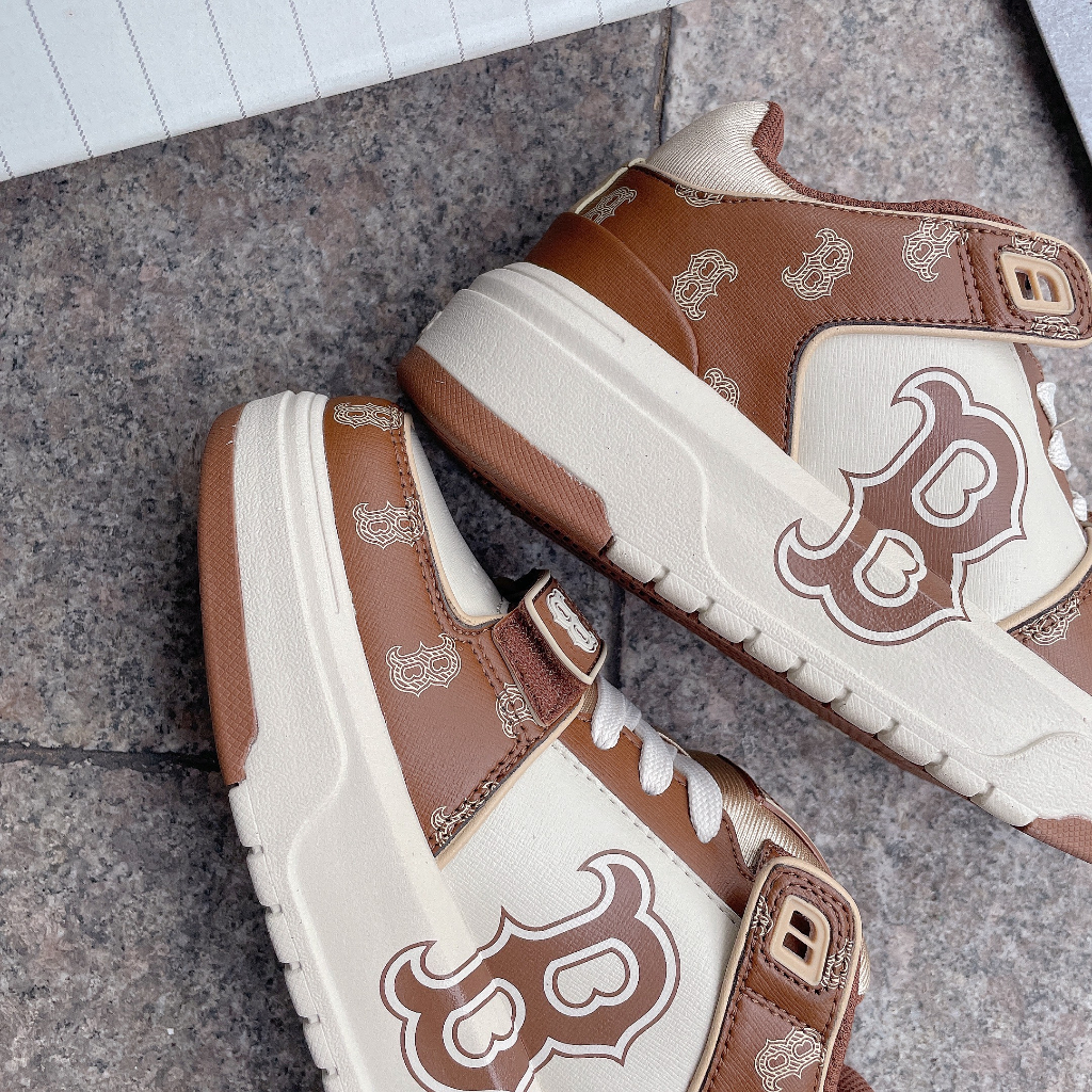 Giày Mlb Chunky Liner Mid Monogram Màu Nâu B Boston - *Brown/White* - Code: 3ASXCLP3N