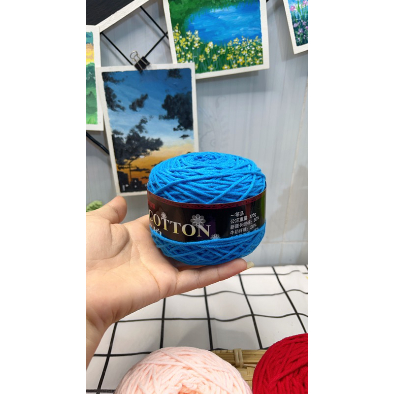 Len milk cotton 125gr cuộn full hoặc chiết 1/2