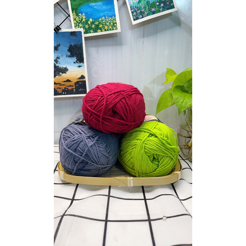 Len milk cotton 125gr cuộn full hoặc chiết 1/2