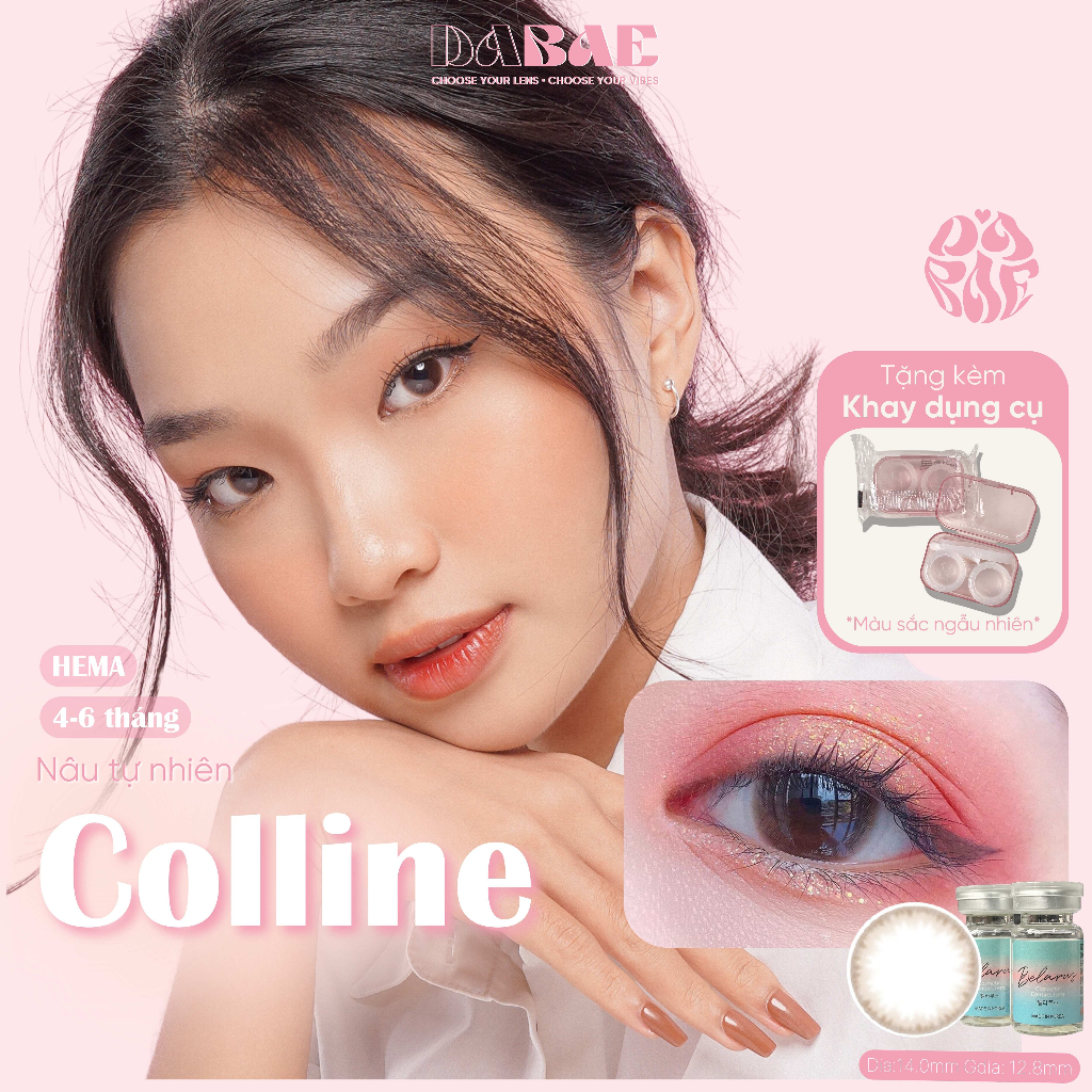 Kính áp tròng Colline Brown màu nâu cam tự nhiên hãng IONE Hàn Quốc