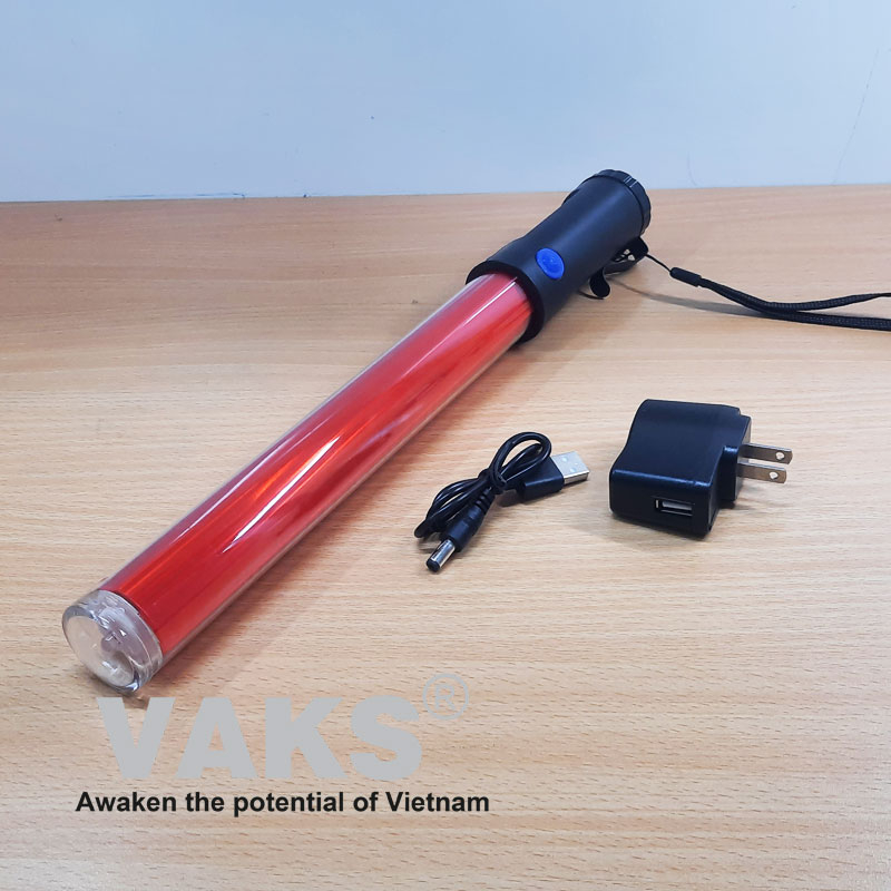 Gậy đèn phân luồng giao thông - Gậy đèn led chỉ huy giao thông HJ360R-DC - dùng pin sạc
