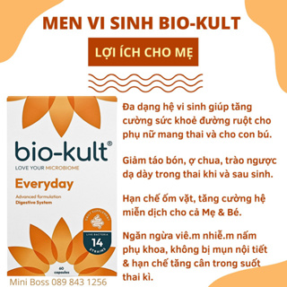 Nội địa UK Men vi sinh Bio Kult giúp gia tăng lợi khuẩn Mẫu mới Full bill