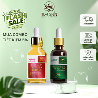 Combo liệu trình ngừa mụn sẹo rỗ Serum trắng da giảm thâm & Serum ngừa mụn, sẹo lồi, lõm Thảo Dược Khang - TDK SKIN