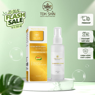 Xịt chống nắng SUNSCREEN SPRAY SPF50/PA+++ 100ml giúp nâng tone da sáng hồng, cấp ẩm cho da làm mát da - TDK SKIN