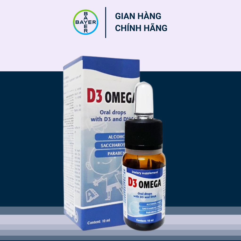 Siro D3 Omega Bổ Sung Vitamin D3, DHA Giúp Phát Triển Trí Não,Chiều Cao Toàn Diện Cho Bé Lọ 10ml