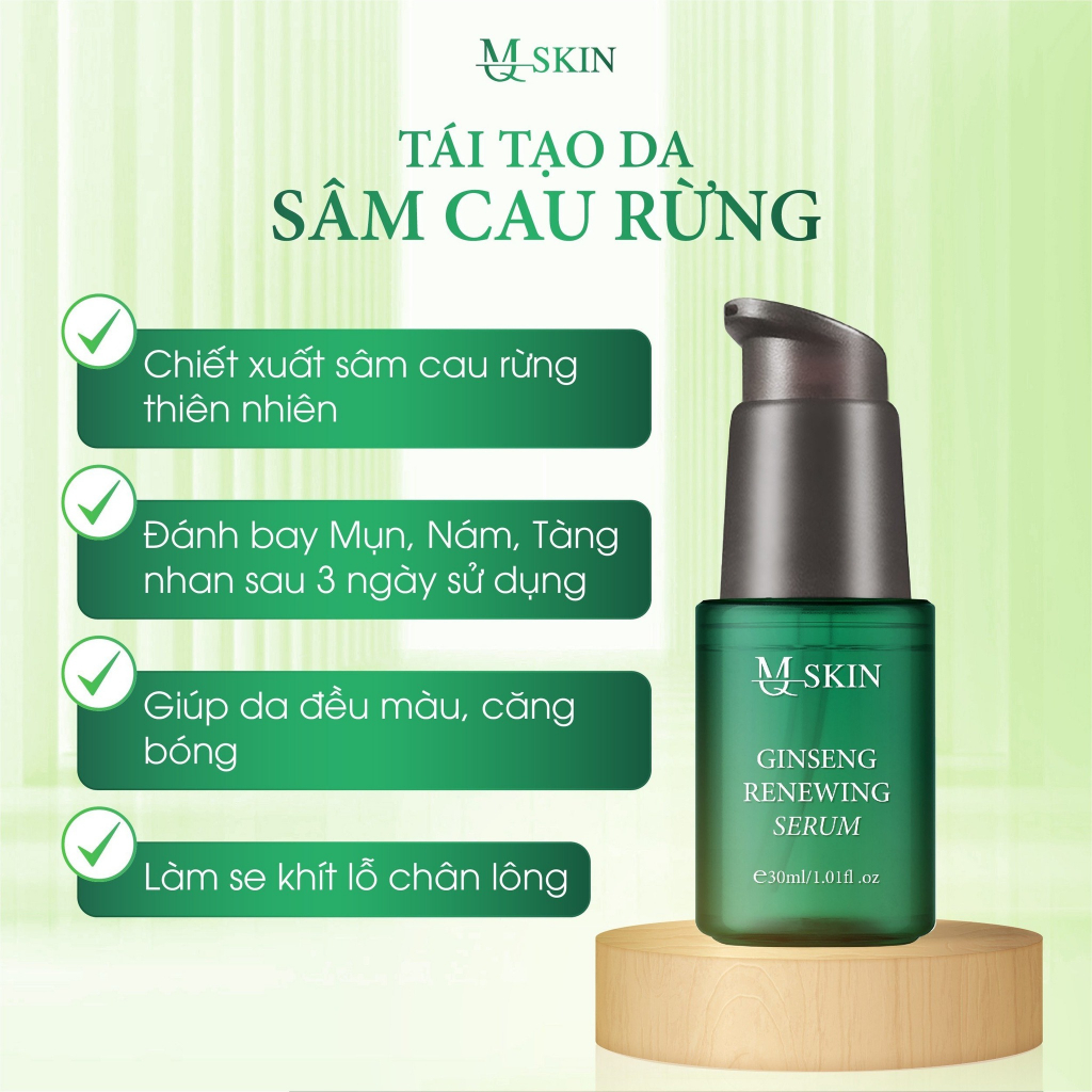 Tái tạo da sâm cau rừng MQ Skin tặng serum phục hồi mini - Ginseng Renewing Serum MQSkin