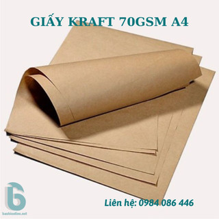 Xấp 500 tờ khổ a4 giấy xi măng giấy kraft nhật khổ định lượng 70gsm - baobionline