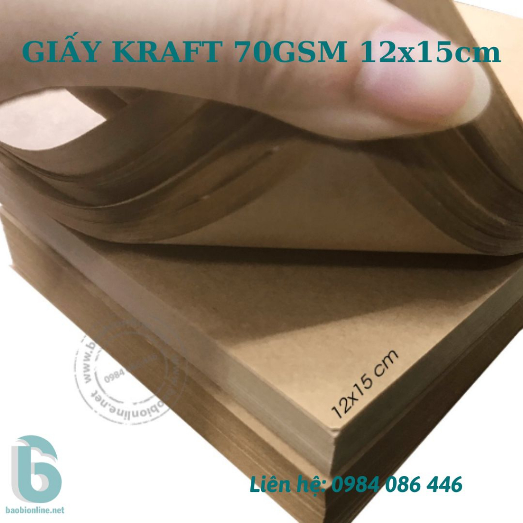 XẤP 50 - 100 TỜ GIẤY KRAFT 12X15 CM DÙNG LÀM GIẤY NOTE, GÓI QUÀ, DECOR, ... -  BAOBIONLINE