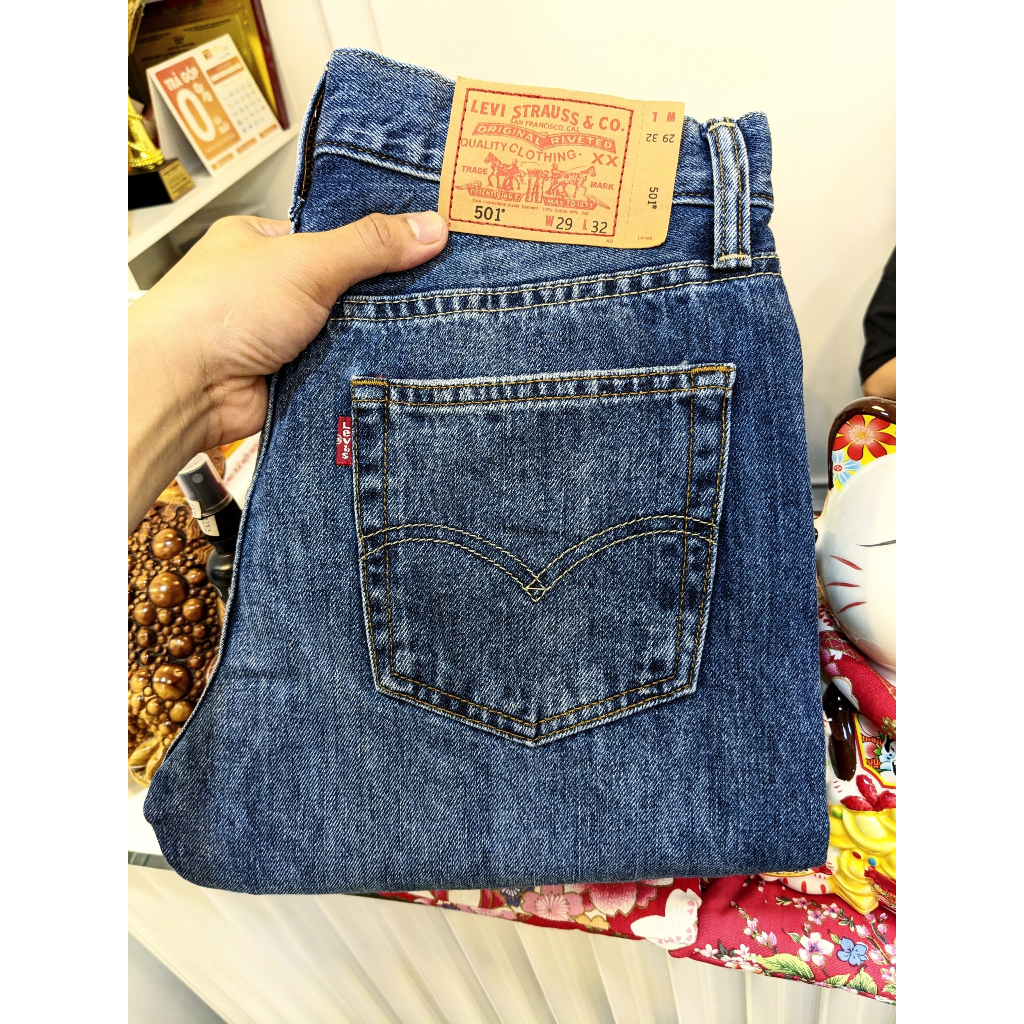 Quần jeans nam 501 full cúc siêu đẹp