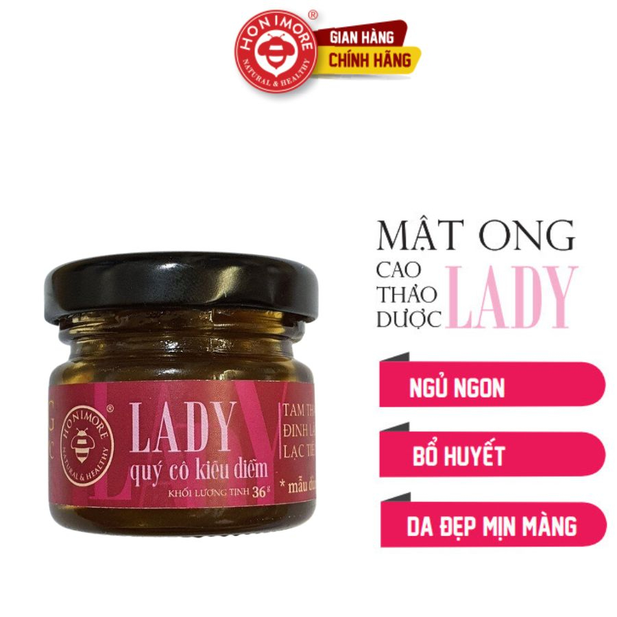 Mật ong cao thảo dược Lady 36g - dành cho phụ nữ - cải thiện giấc ngủ, da hồng hào, rạng ngời