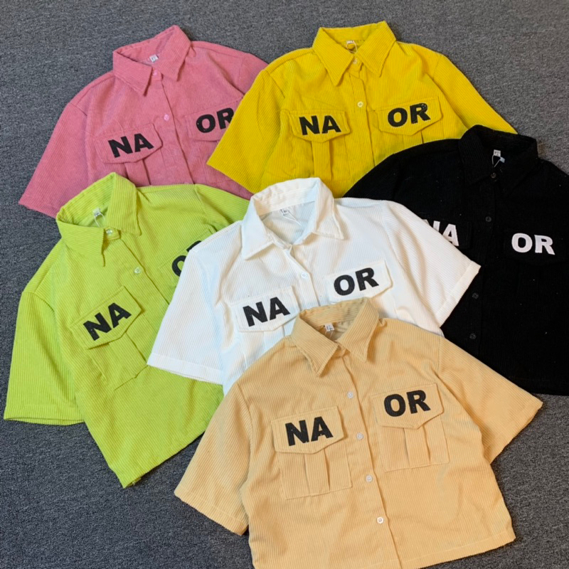 Áo sơ mi nhung NaOr NGẮN