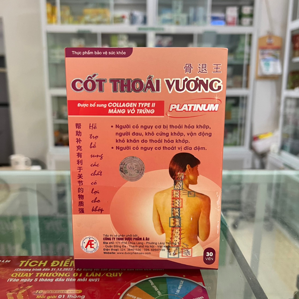 Cốt Thoái Vương Platinum - Hỗ trợ xương khớp, thoái hóa, đau vai gáy từ thảo dược - Hộp 30 viên