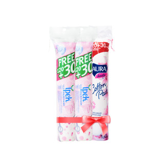Combo 2 Bông tẩy trang Ipek siêu mềm mịn 150 miếng + 1 Bông tẩy trang Aura Beauty 120+30 miếng