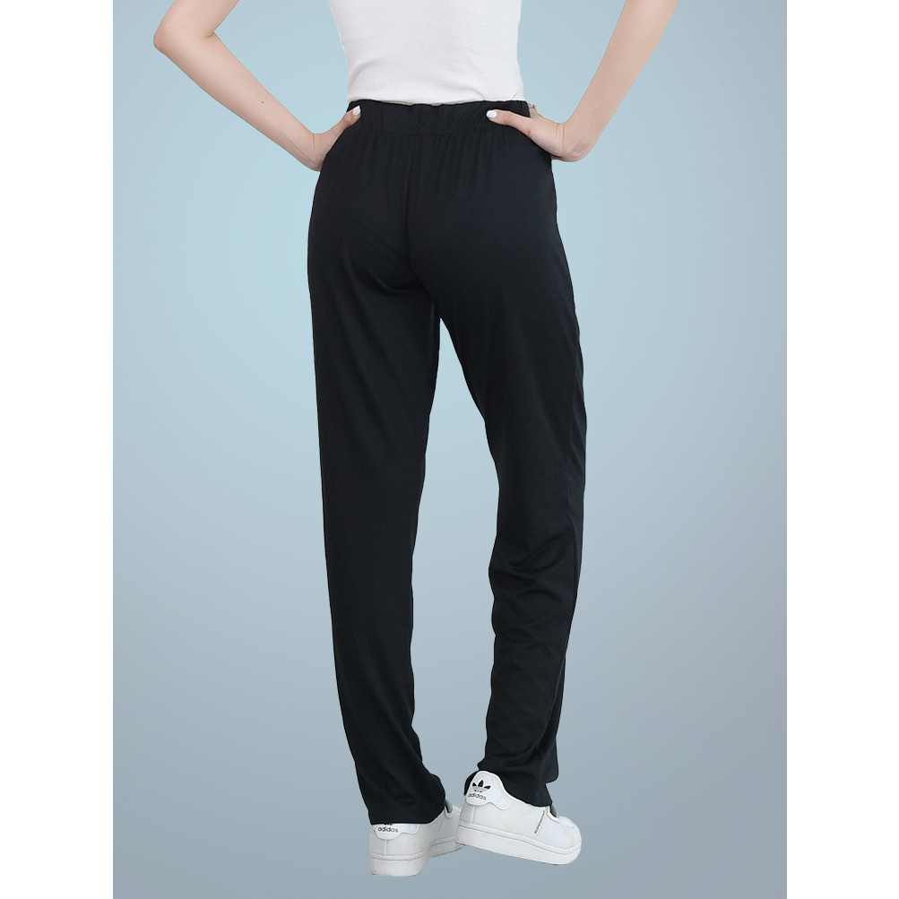 Quần nữ dài, ống đứng lưng thun co giãn có túi