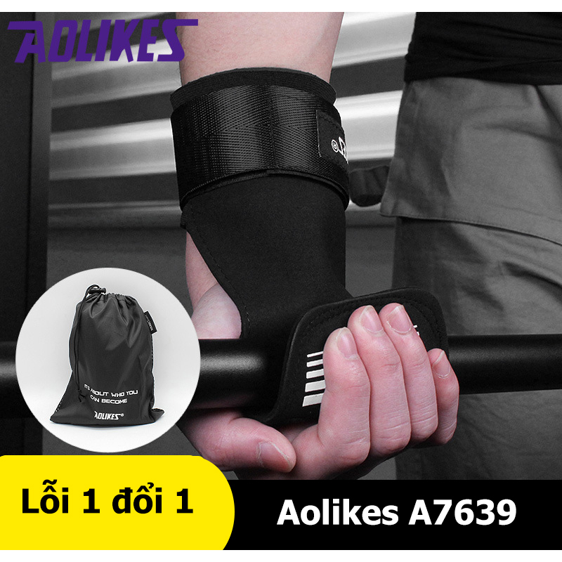 Găng tay cao cấp Aolikes No Pain No Gain A7639, Găng tay trợ lực nâng tạ Aolikes chính hãng