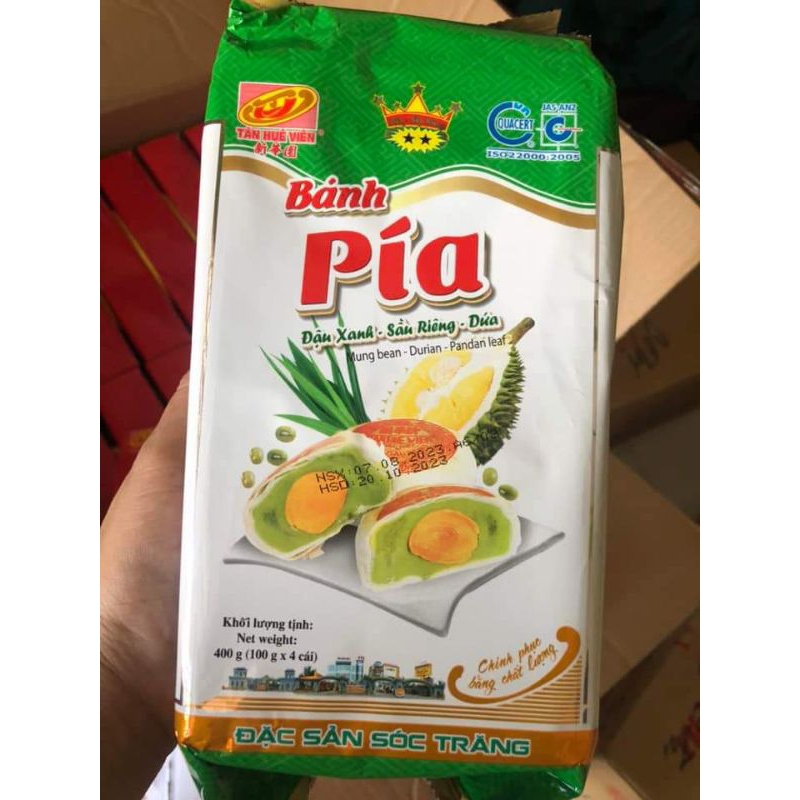Bánh pía Tân Huê viên 5 sao đậu xanh sầu riêng trứng muối 600g