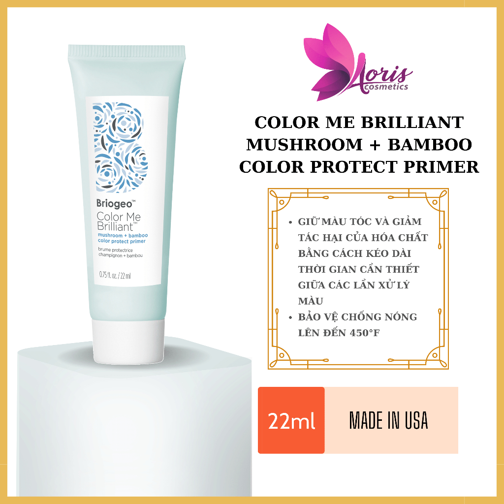Kem dưỡng tóc Briogeo Color Me Brilliant Mushroom + Bamboo Color Protect Primer - 22ml