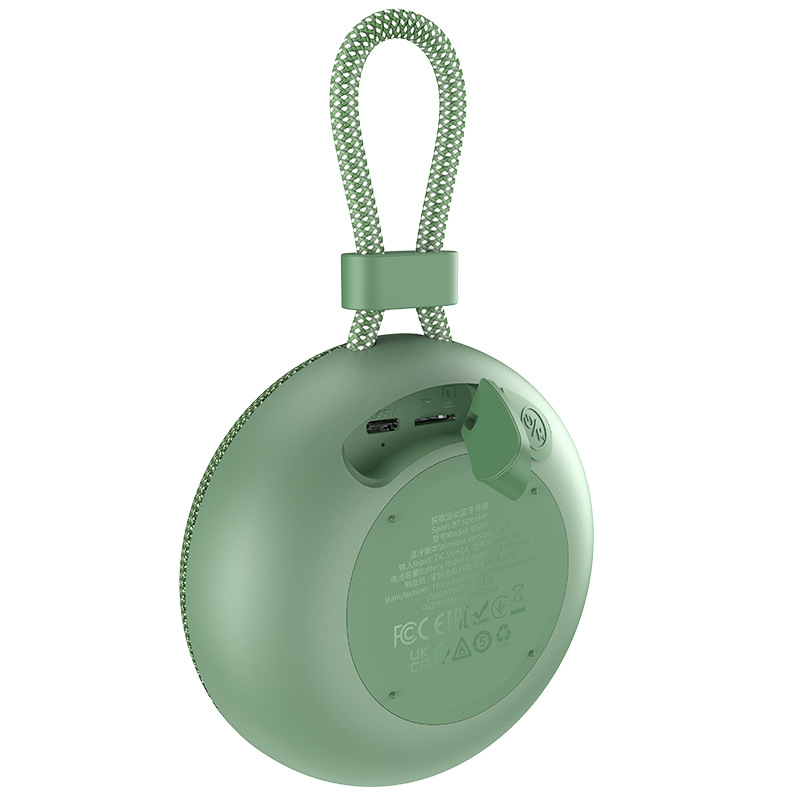 Loa bluetooth Hoco BS60 không dây V5.2 âm thanh TWS chế đội ghép đôi 2 loa, cắm thẻ nhớ TF, đài FM có dây treo