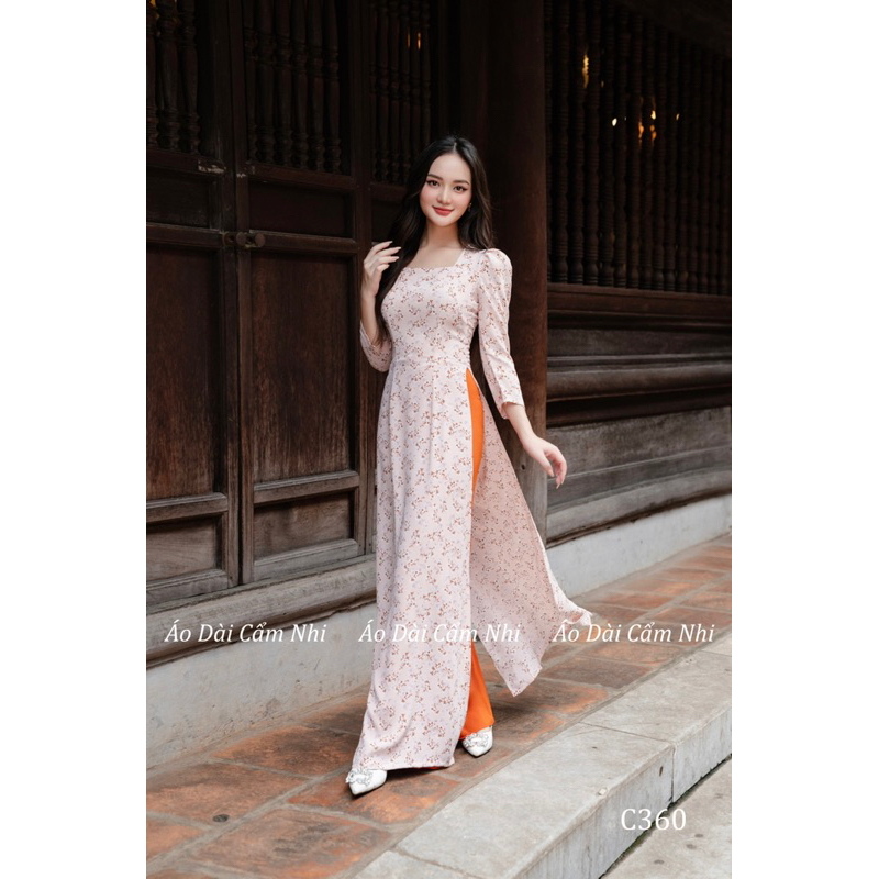 Áo dài tay bồng, Áo dài màu hồng xinh xắn Mã C360
