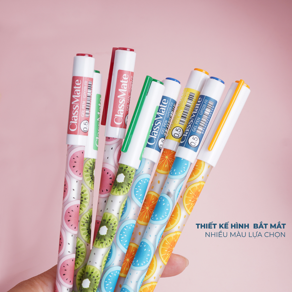 Bút Gel Xóa Được CLASSMATE Fruit Ngòi 0.5mm, Viết Gel Hai Màu Xanh Tím Dành Cho Học Sinh GP02-FR