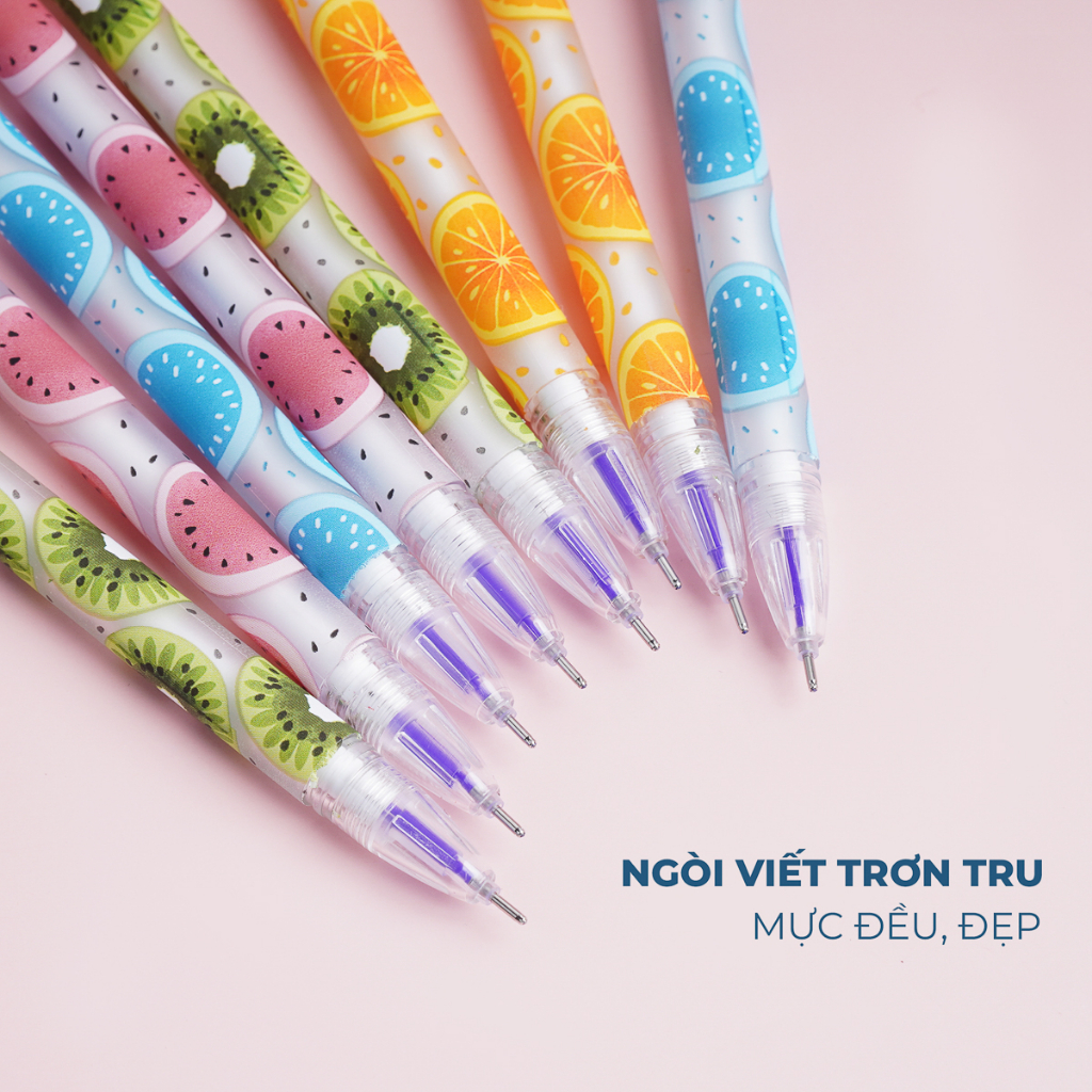 Bút Gel Xóa Được CLASSMATE Fruit Ngòi 0.5mm, Viết Gel Hai Màu Xanh Tím Dành Cho Học Sinh GP02-FR
