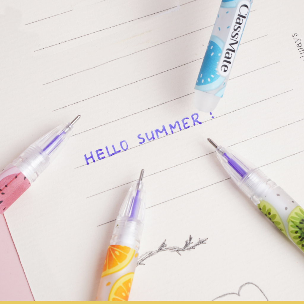 Bút Gel Xóa Được CLASSMATE Fruit Ngòi 0.5mm, Viết Gel Hai Màu Xanh Tím Dành Cho Học Sinh GP02-FR