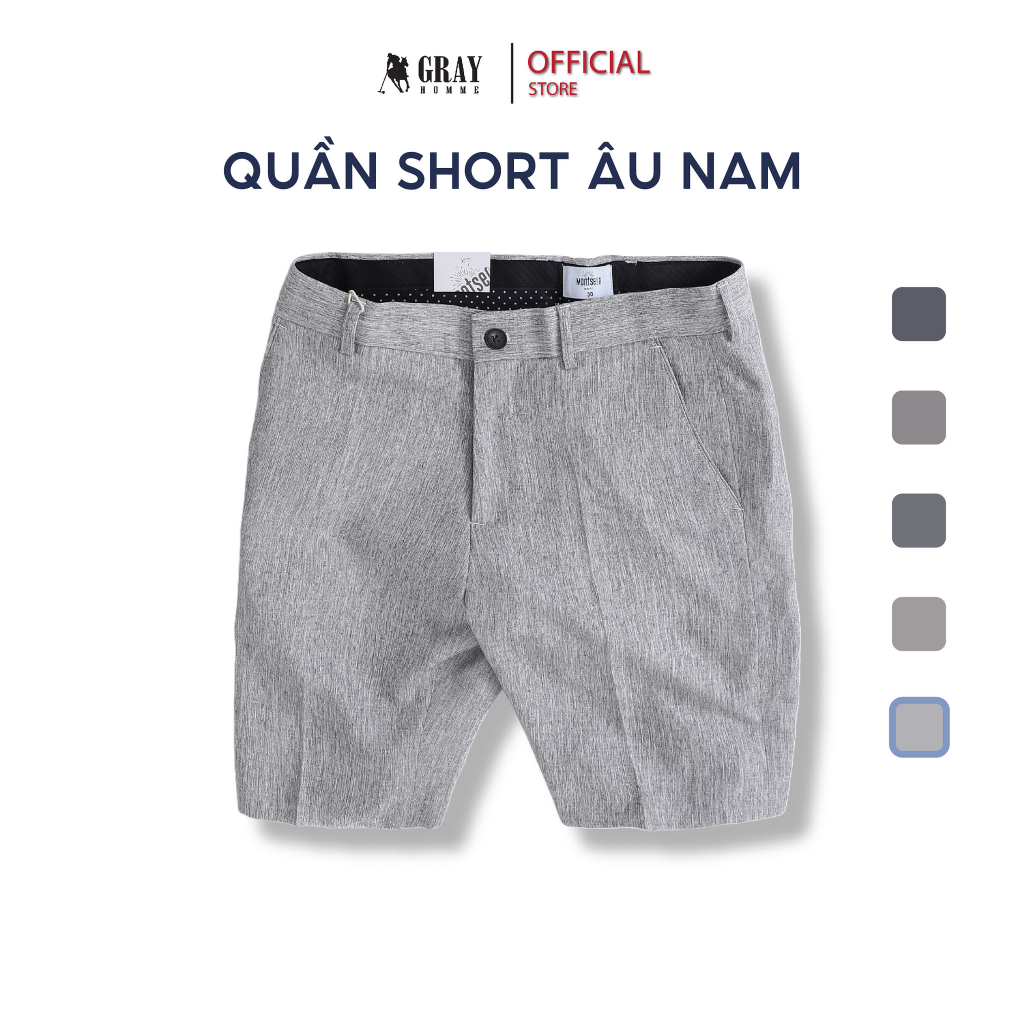 Quần Short Âu Kẻ Sọc GRAYHOMME Vải Cotton Co Giãn Nhẹ Kiểu Dáng Âu Trẻ Trung Năng Động - BT112