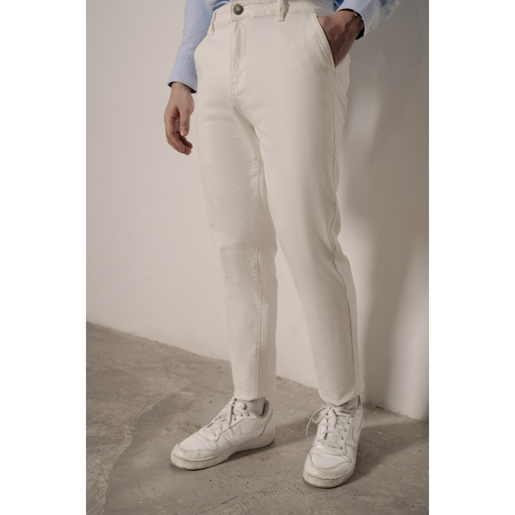 Quần Jeans Dài Nam Cao Cấp Jeans White Trouser 01 BY COTTON