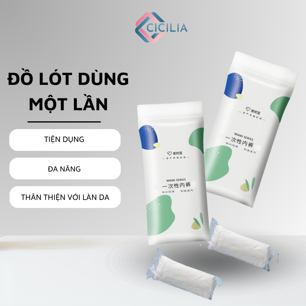 Combo 5 Quần Lót Giấy Cotton 100% CICILIA Dùng 1 Lần, Đáy Quần 2 Lớp, Dùng Khi Đi Du Lịch, Mẹ Bầu Đi Sinh CI-027