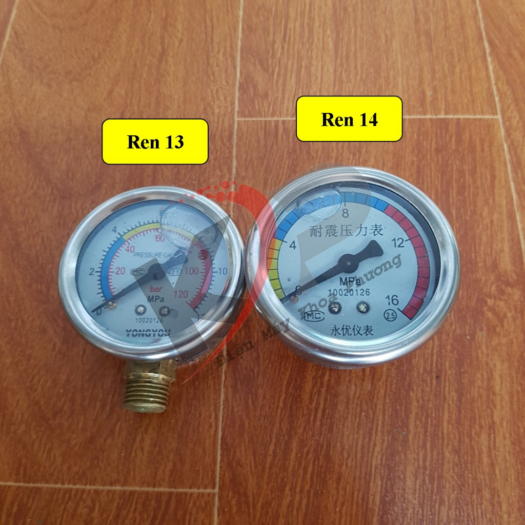 Đồng hồ dầu mặt to đầu rửa xe Đồng Hồ Dầu Đo Áp 0-16 mPa