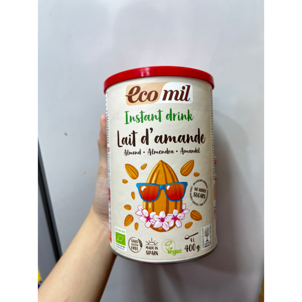 Sữa bột hạt dinh dưỡng hữu cơ Ecomil 400g-hạnh nhân,  yến mạch, óc chó, diêm mạch