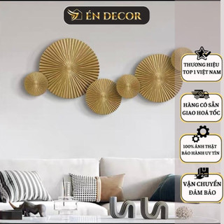 Tranh treo tường phòng khách cao cấp ÉN DECOR phù điêu hình quạt bằng đá nhân tạo hiện đại decor trang trí nhà cửa