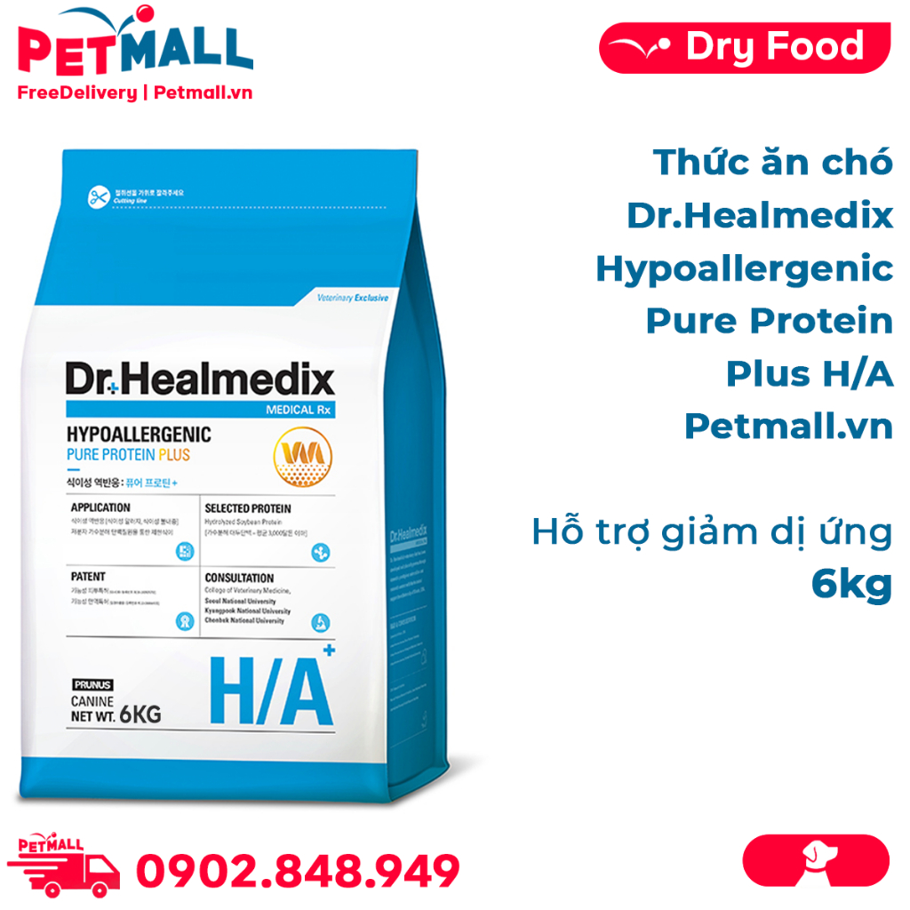Thức ăn chó Dr.Healmedix Hypoallergenic Pure Protein Plus H/A 6kg - Hỗ trợ giảm dị ứng Petmall