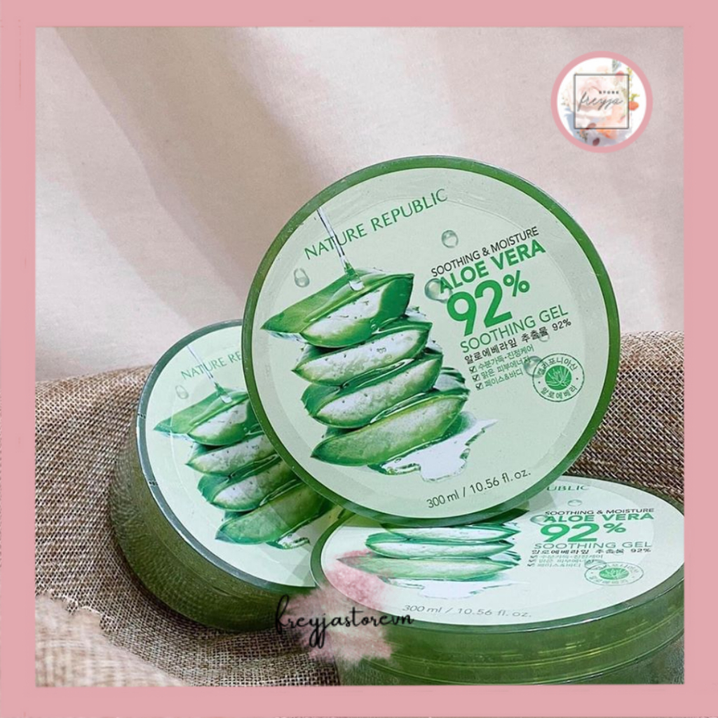 Gel Dưỡng Ẩm Nature Republic Chiết Xuất Lô Hội 300ml  - Soothing & Moisture Aloe Vera 92% Soothing Gel - Dưỡng Ẩm Cho Da